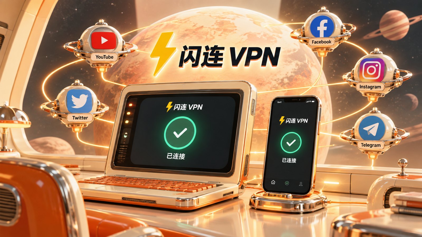 闪连VPN常用连接操作相关视觉